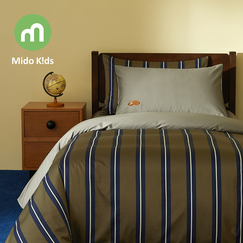 青少年儿童四件套纯棉床上用品三件套男童床单被套床笠-小树懒