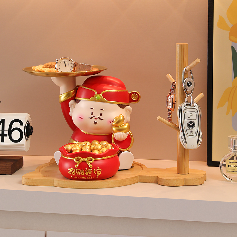 财神爷入户玄关摆件家居