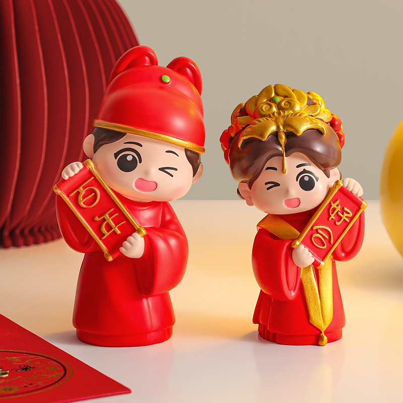 百年好合结婚摆件婚房布置装饰品送新娘新人闺蜜订婚高档实用礼物