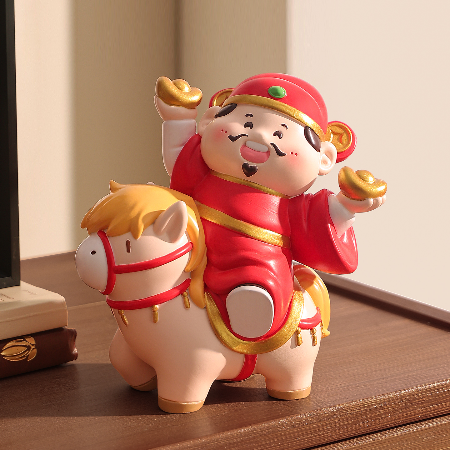 马年吉祥物财神爷桌面摆件