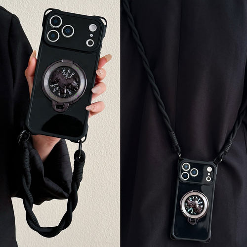 马年新款马上有钱高级黑旋转支架适用一加ACE6手机壳一加15/13斜挎ACE5至尊背带ACE3PRO手拎2V防摔竞速版创意