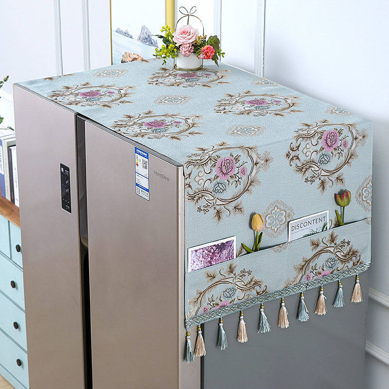 이중 도어 냉장고 커버 천 상단 방진 커버 2021 새로운 단일 도어 내유성 커버 타월 커버 방진 천 커튼 타월