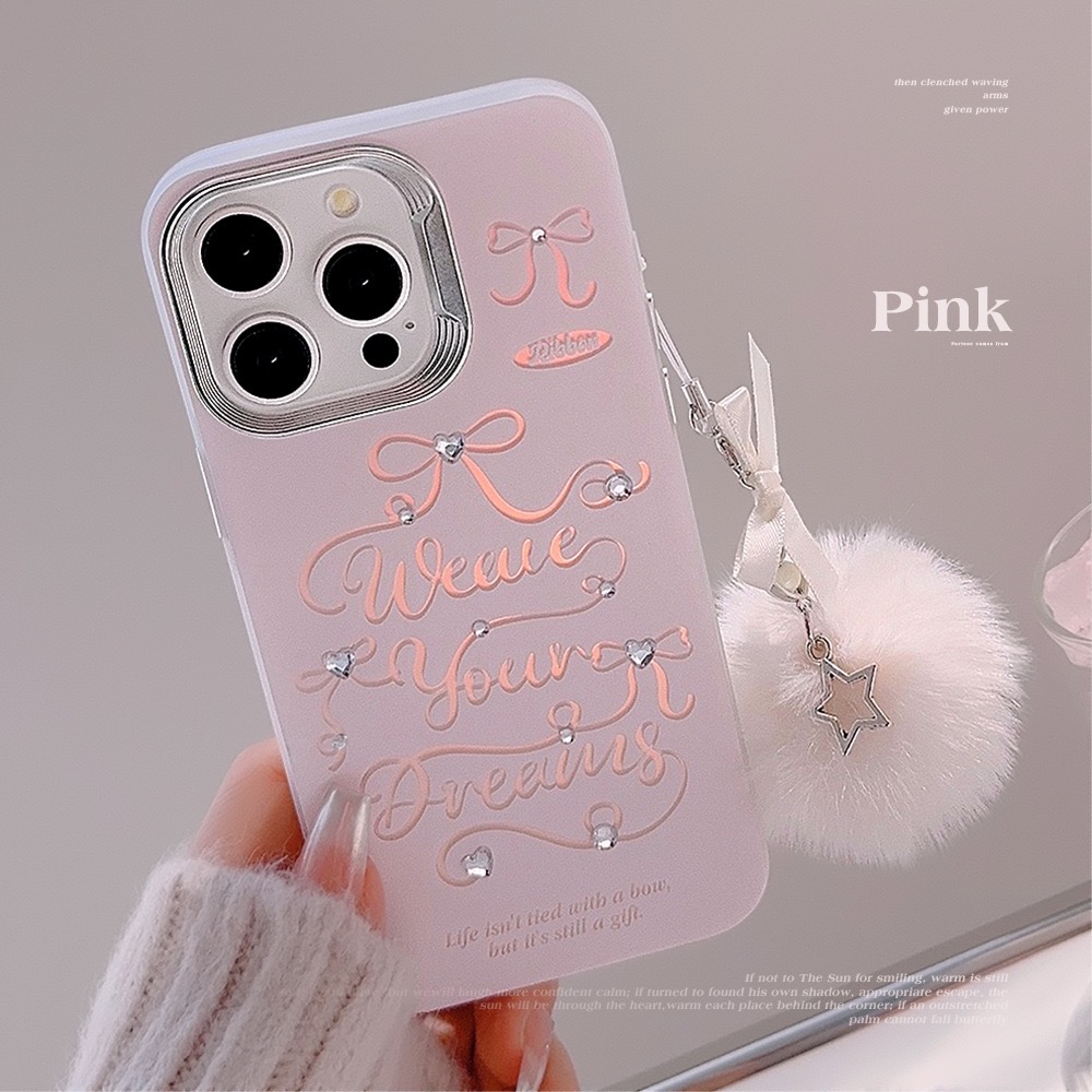 苹果粉色蝴蝶结手机壳