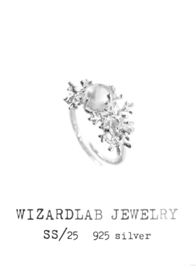 WIZARDLAB原创设计丨手工雕蜡 纯银「雾凇饮露」水晶球戒指