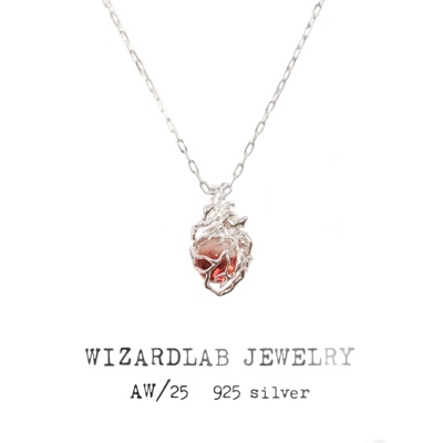 WIZARDLAB原创设计丨手工雕蜡 小众高级感纯银「琉璃心」心脏项链