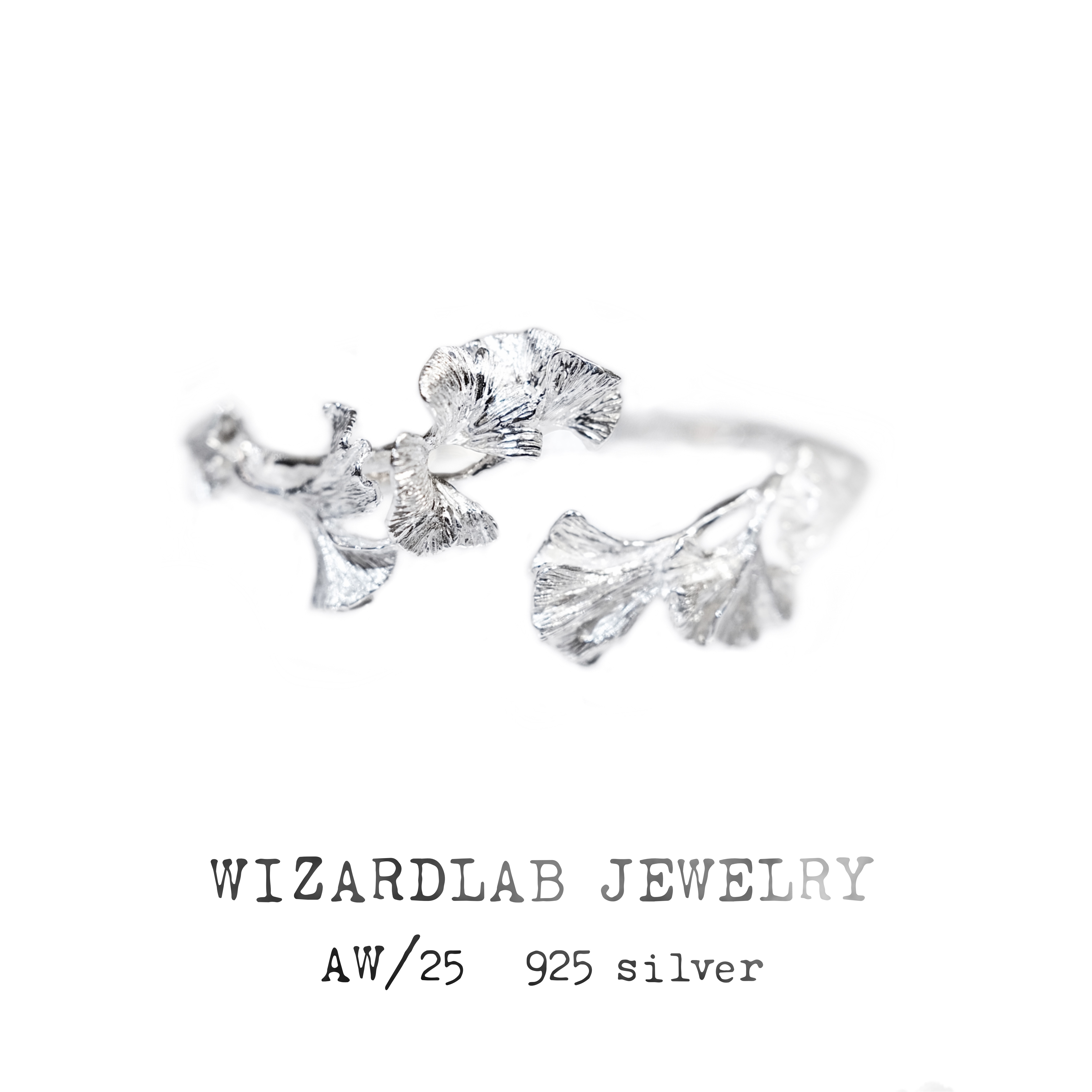 WIZARDLAB原创设计丨手工雕蜡 高级感小众纯银首饰「银杏」手镯