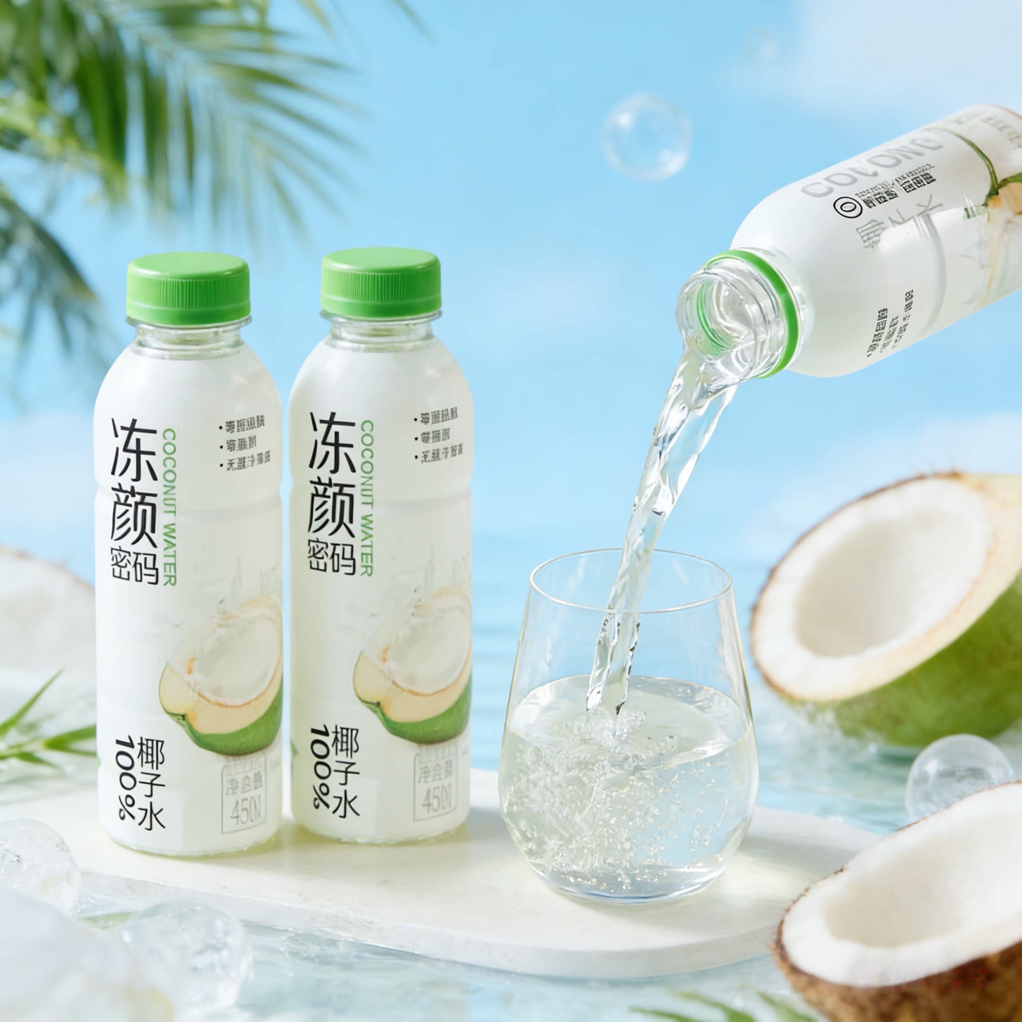 冻颜密码100%椰子水椰青水450g电解质补水饮料礼品整箱装送礼佳品