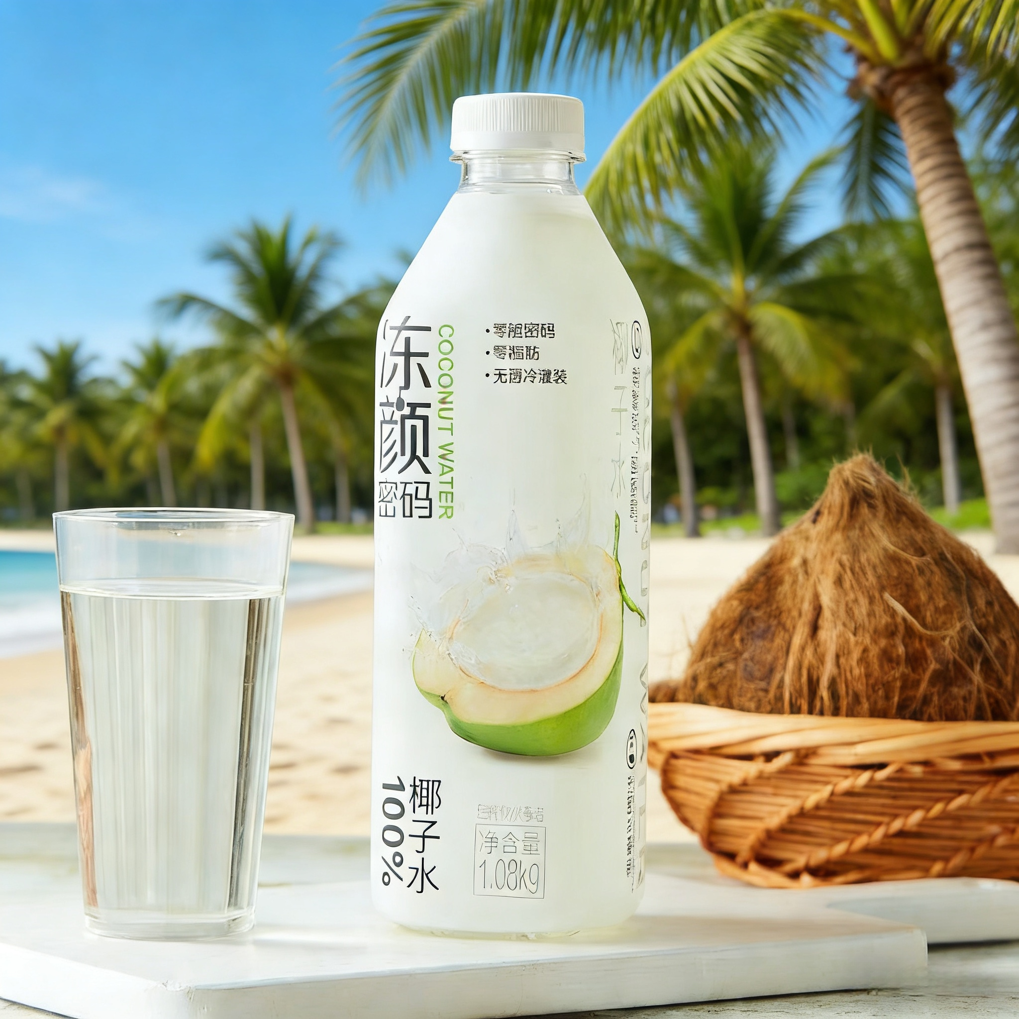 冻颜密码100%椰子水椰青水家庭装1.08kg电解质饮料礼品装送礼佳品