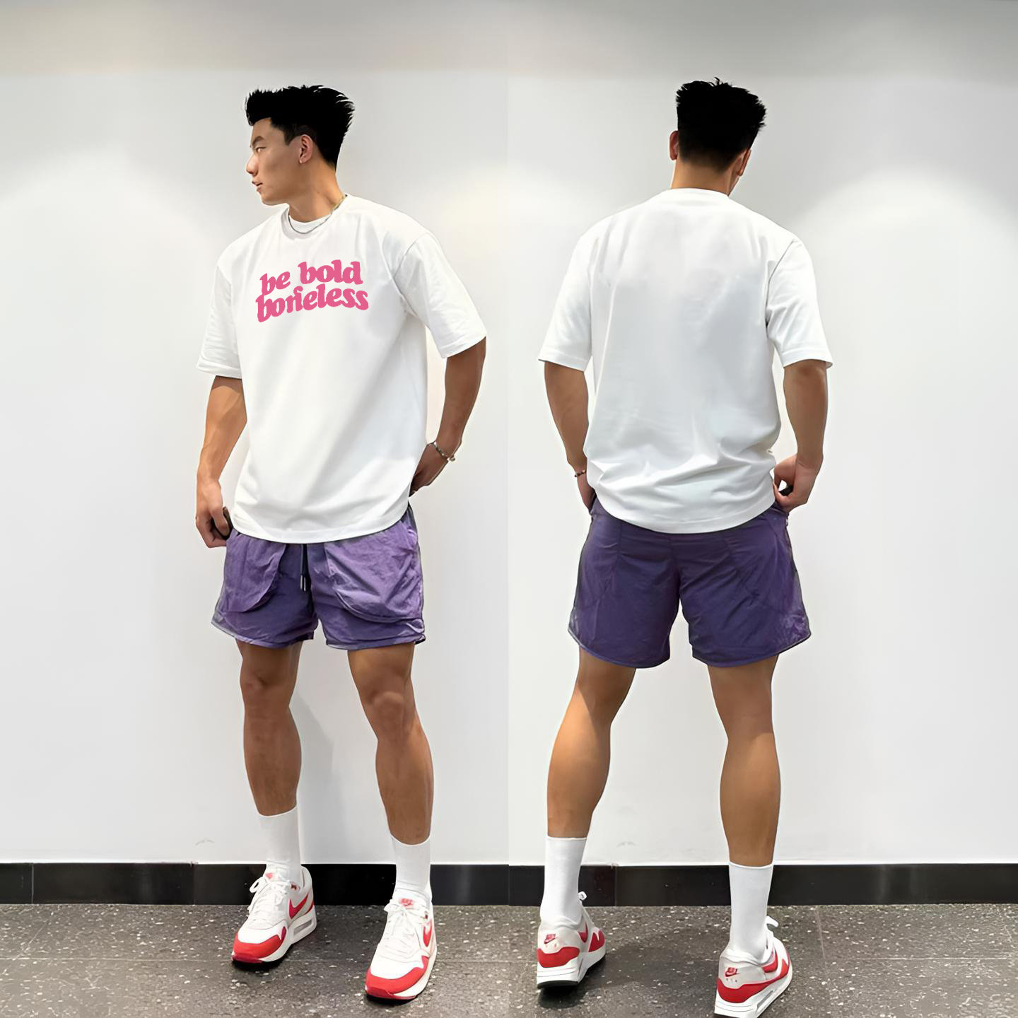 2026夏季美式街头小领口字母印花短袖t恤男款宽松休闲潮牌上衣服图片