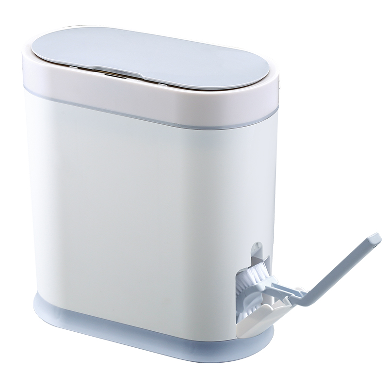 卫生间垃圾桶厕所家用智能感应带盖马桶刷一体式洗手间拉垃圾圾桶