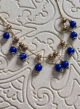 钛钢不掉色 蓝莓 项链 锁骨链 珠串 颈链 轻奢 高级感 ins