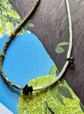 「罗马假日系列」简约中古百搭异形贝壳氧化锆拼接设计小众项链