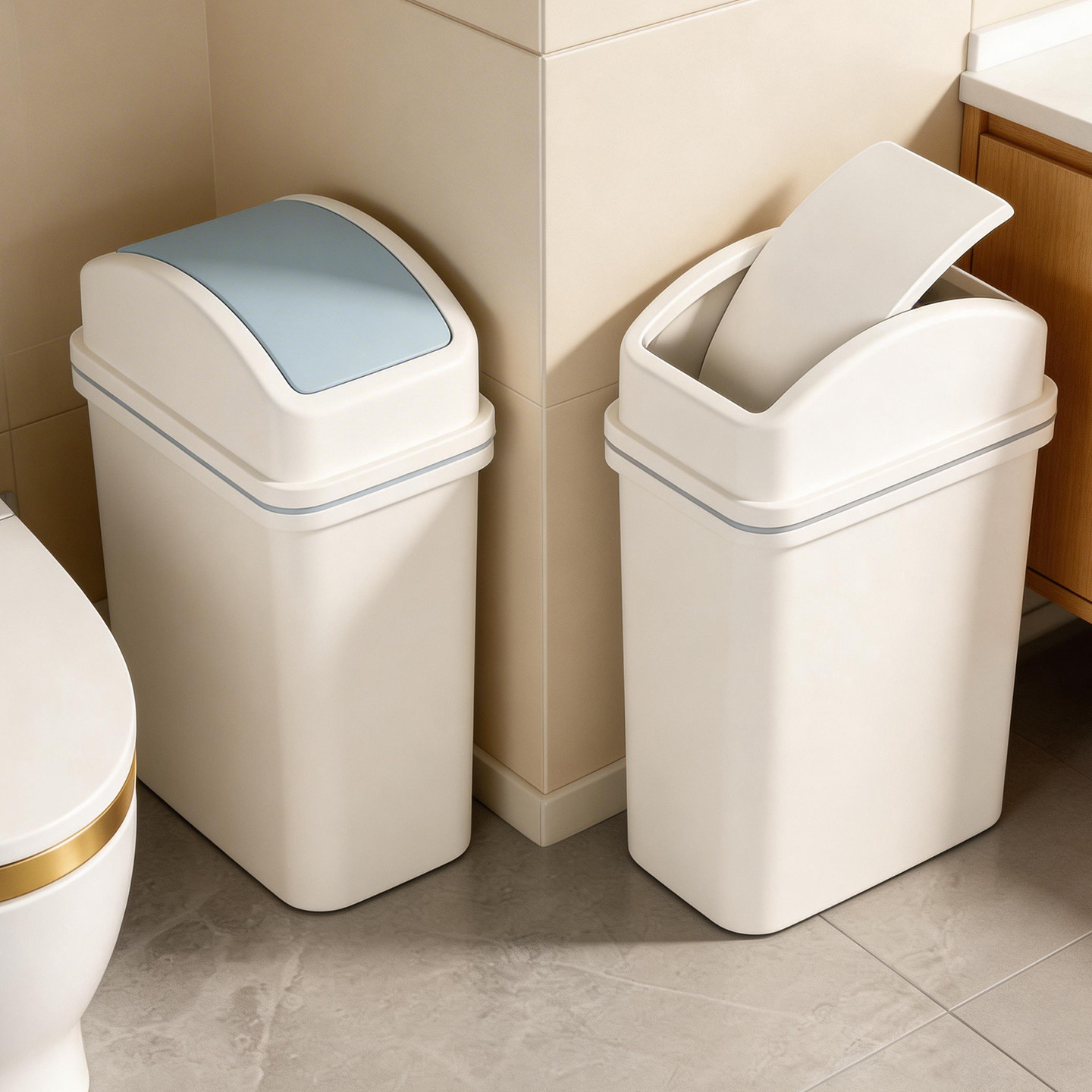 垃圾桶卫生间厕所家用2026新款摇盖客厅带盖夹缝超窄10cm翻盖纸篓