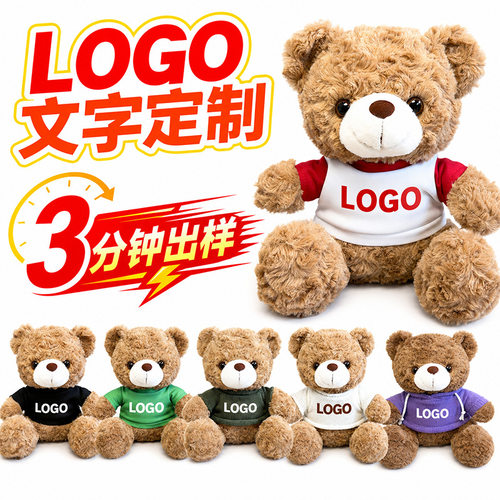 可印LOGO泰迪熊公仔礼品玩偶