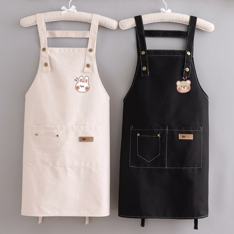 新款围裙定制logo印字棉布围腰餐厅上班可爱女透气工作服男士帆布,家庭/个人清洁工具,围裙,淘宝优惠券,粉丝福利购,淘宝优惠卷