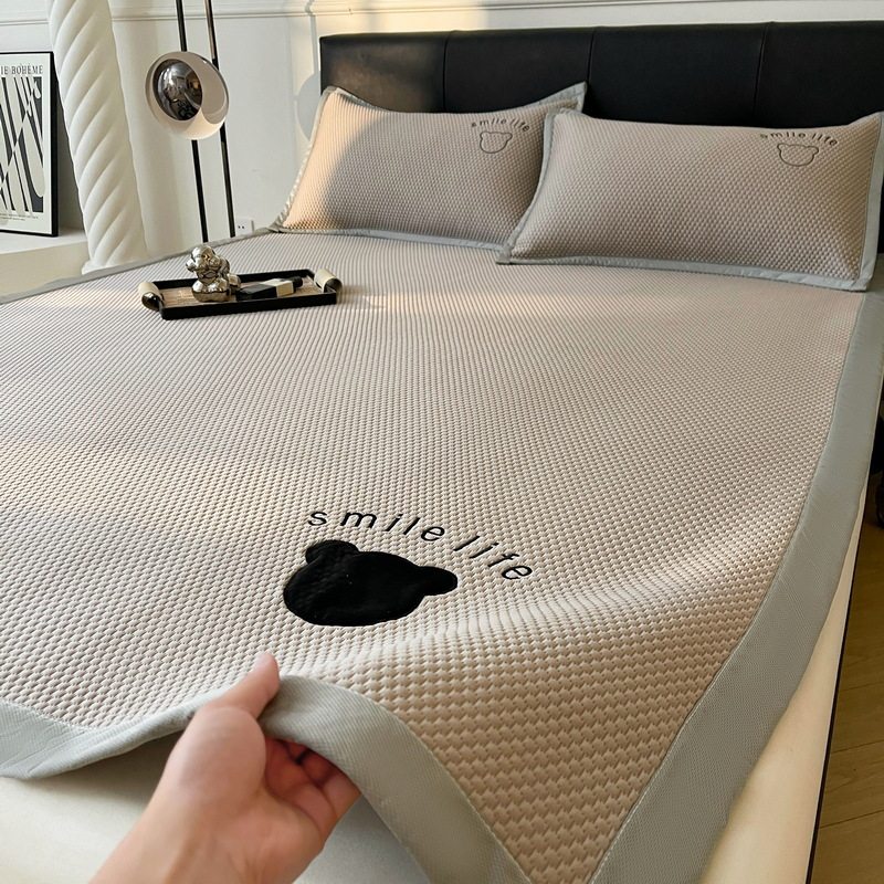 a类冰豆豆凉席三件套夏季家用折叠凉豆豆软席夏天单人席子可水洗