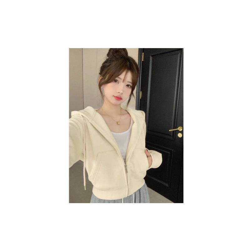 短款连帽卫衣外套女2026新款爆款小个子春秋美式开衫运动初秋上衣