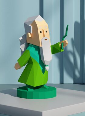 绿老头mbti16型人格周边桌面摆件 INFJ提倡者DIY纸模立体摆件手工