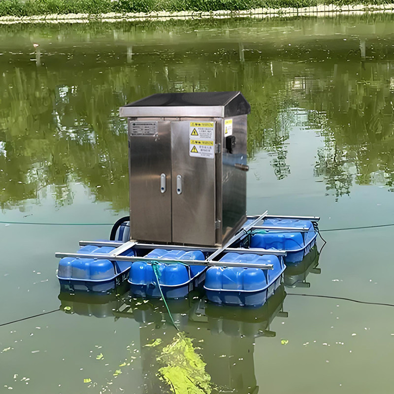 太阳能微纳米曝气机黑臭水体治理河道增氧富氧水循环