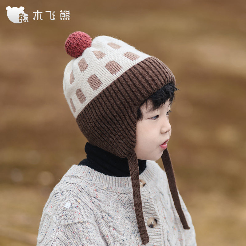 韩版ins儿童帽子秋冬季有内里保暖针织毛线帽男女孩宝宝护耳童帽,童装/婴儿装/亲子装,帽子,淘宝优惠券,粉丝福利购,淘宝优惠卷