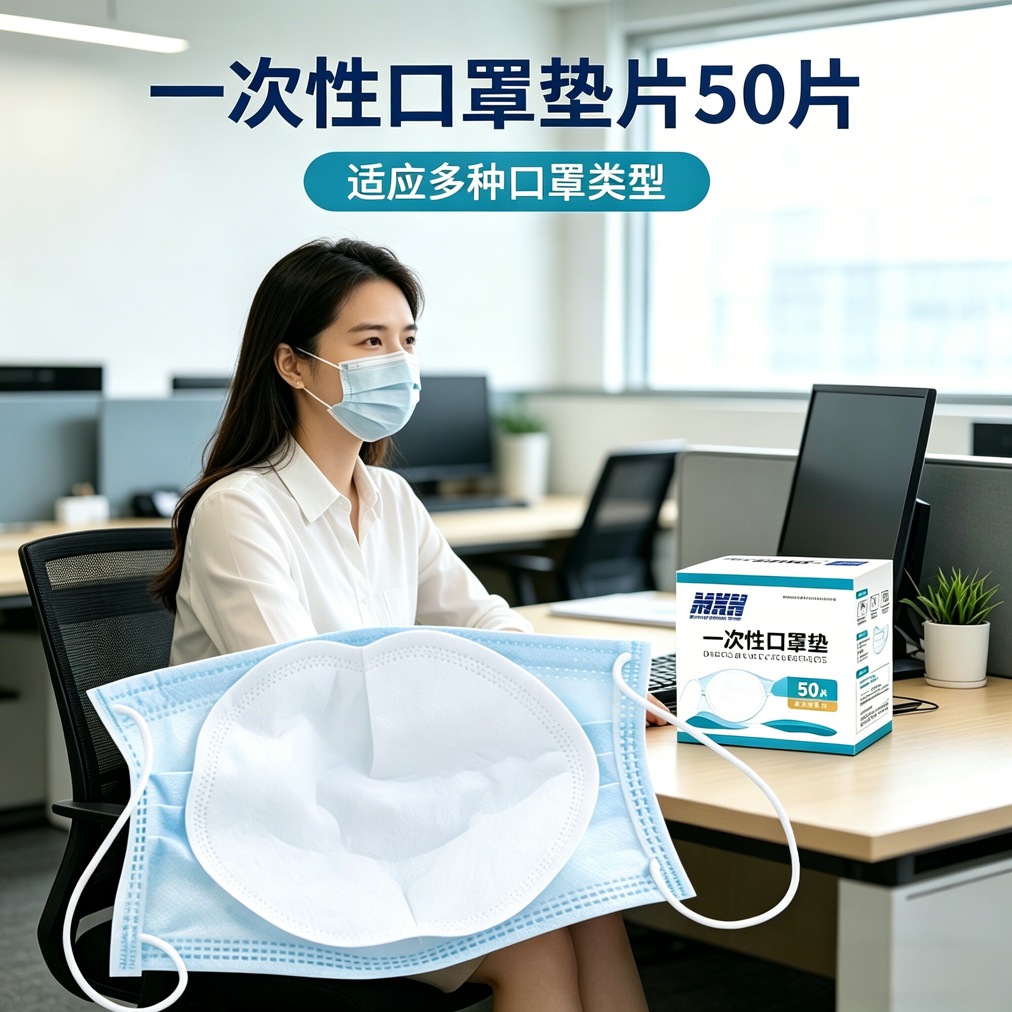 口罩垫片亲肤一次性过滤片贴片替换内垫护垫防护垫防尘垫巾隔离垫