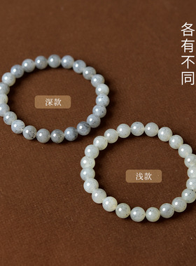 和田玉手串女男青花点墨手串水晶