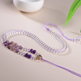 水晶珠链天然唐卡佛牌万能链百塔轻奢吊坠绳万能扣珠链