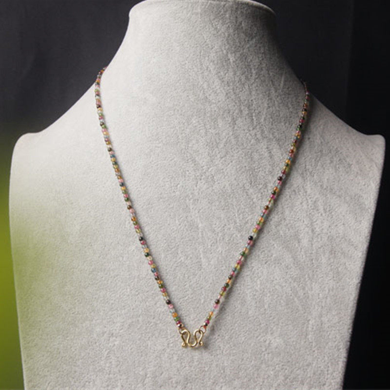 天然巴西糖果色碧玺多圈手链DIY手工原创毛衣链两用款女清新时尚