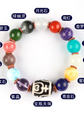 天然玉石多宝手串DIY创意单圈蜜