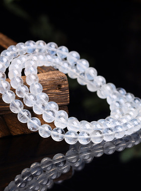 巴西老矿天然水晶蓝针多圈手串异