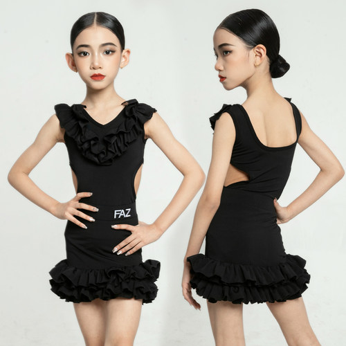 FAZ夏季女童高级拉丁舞练功服