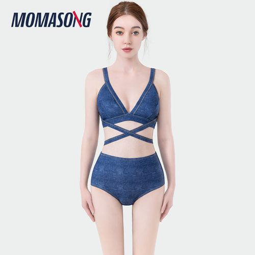 Momasong女比基尼绑带性感泳衣