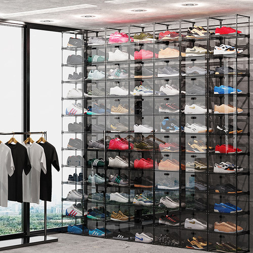 透明鞋盒收纳盒展示盒亚克力鞋墙