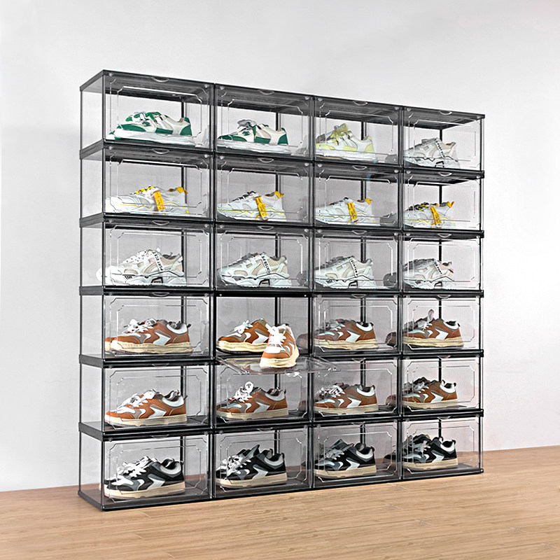 AIXIEZHE黑武士鞋盒收纳盒透明亚克力鞋墙AJ侧开展示鞋柜收纳神器