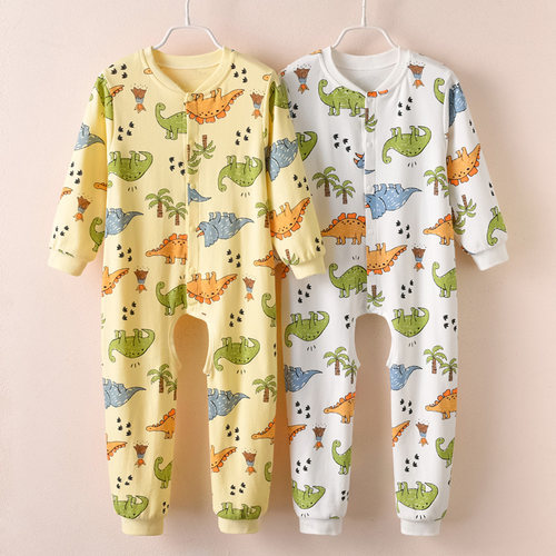 小孩开档大童空调薄款春秋连体衣