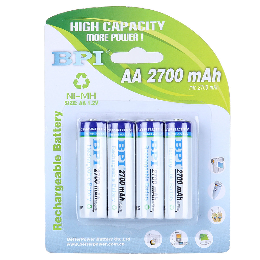 5号镍氢充电电池 1.2V中英文挂卡4节ktv麦克风AA5号充电电池