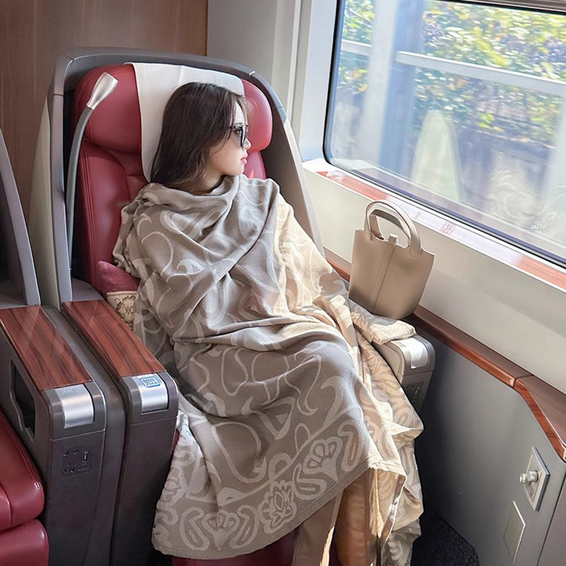 空调房披肩女办公室航空飞机头等舱午睡午休盖毛毯子两用夏季夏天