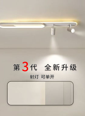 无主客厅家用走廊过道灯长条阳台吸顶灯衣帽间专用灯明装轨道射灯