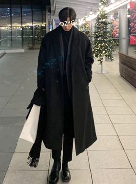 大衣男中长款呢子过膝风衣