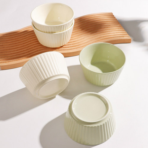 奶油风吃米饭碗家用2025新款高级感陶瓷小碗汤碗盘子碗碟套装餐具