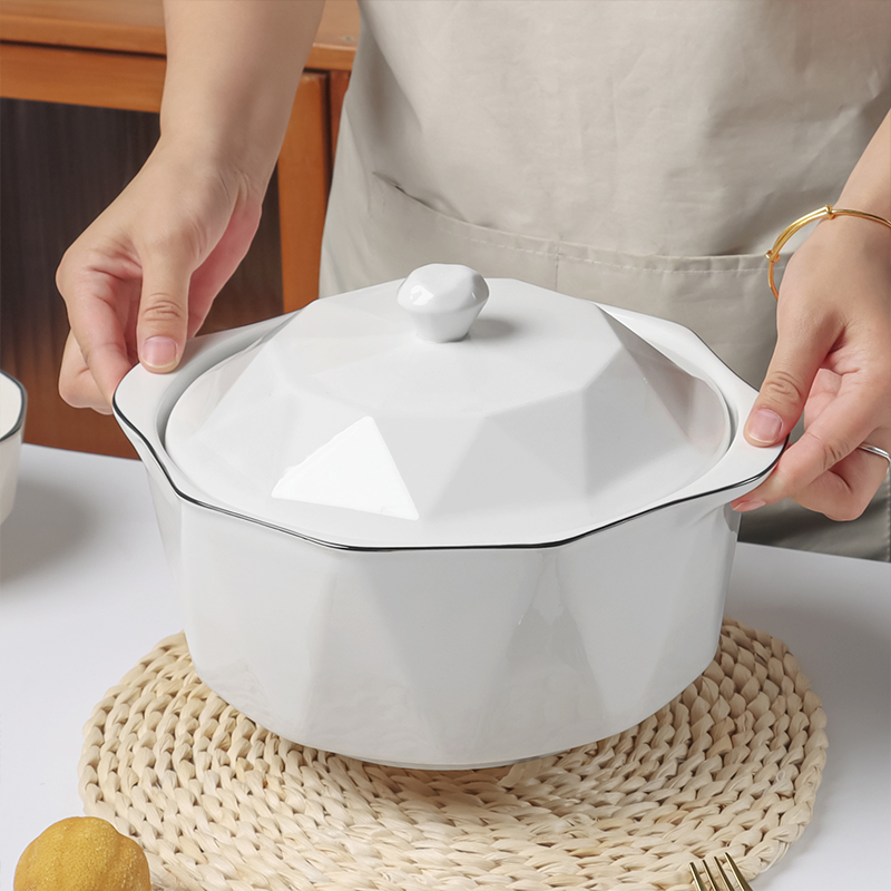 带盖双耳汤碗家用陶瓷大号2025新款盛汤大碗高颜值餐具泡面碗品锅