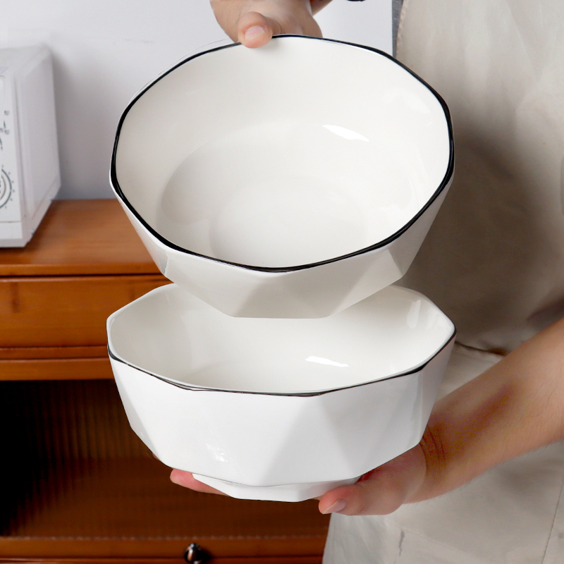 怀瑾陶瓷北欧风大众大汤碗