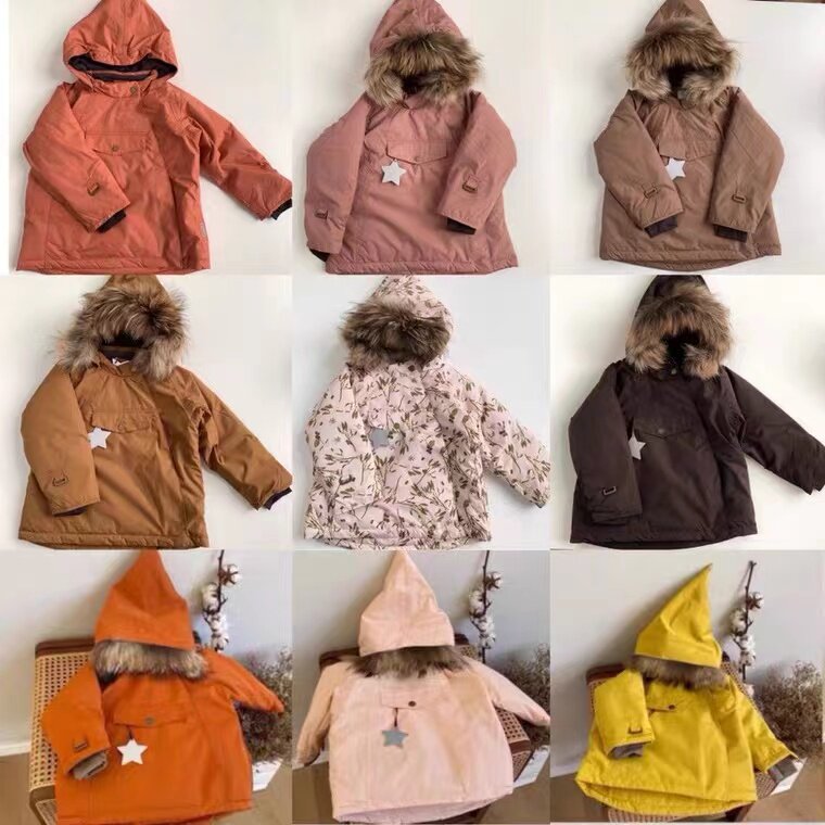 2022秋冬新品ins爆款男女童防水防风精灵帽外套加厚滑雪儿童棉服