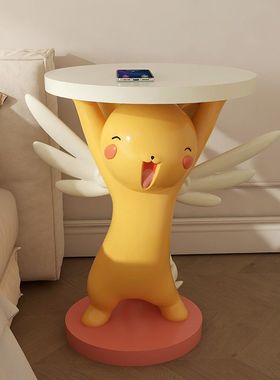 2024新款创意卡通小户型客厅沙发边几柜可移动茶几床头柜落地摆件