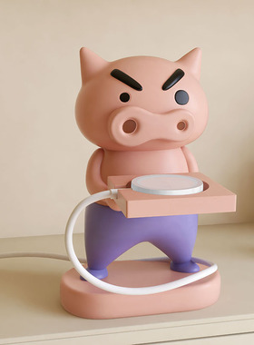 适用于苹果手表充电支架创意肥嘟嘟左卫门置物架客厅桌面装饰摆件