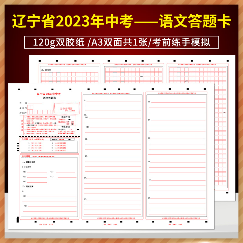 辽宁省2023年中考语文答题卡