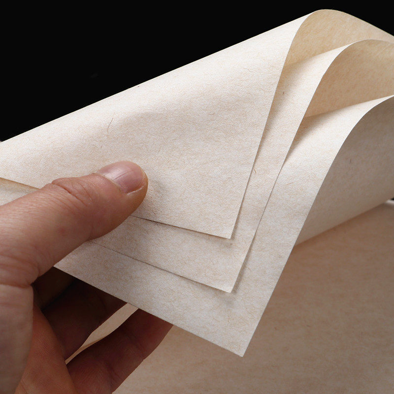 颢文轩手工楮皮黄麻纸四尺六尺整张对开半生半熟书法创作专用纸仿古生宣纸国画专用毛笔字书法作品纸宣纸批发