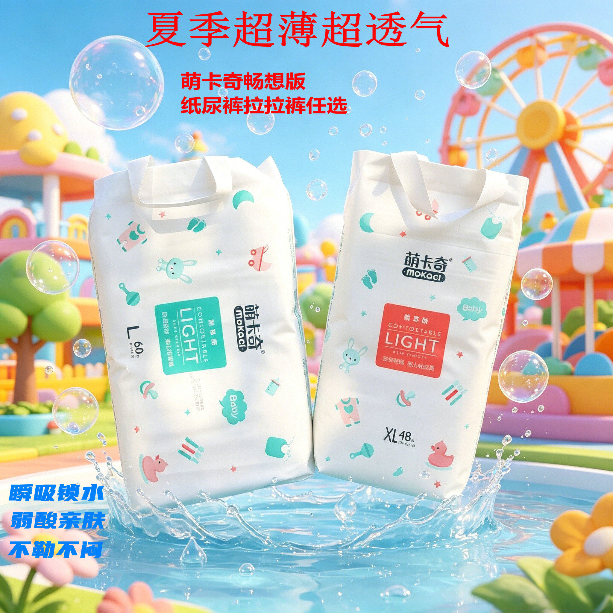 萌卡奇畅想版纸尿裤拉拉裤小内裤柔软超薄透气男女宝宝通用尿不湿