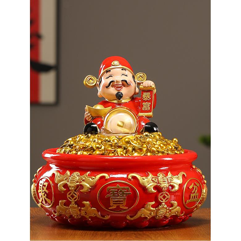 聚宝盆，财源滚滚，流水摆件，循环水引财，客厅桌面，办公室，乔