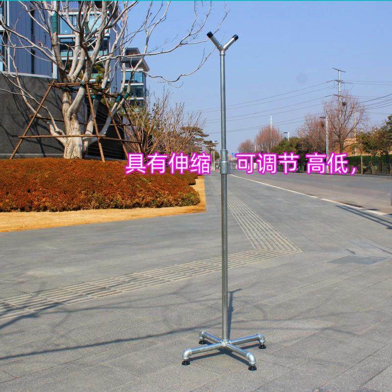 水管晾衣架置地架镀锌钢管晾晒架阳台晒架单双杆架伸缩简易室内外